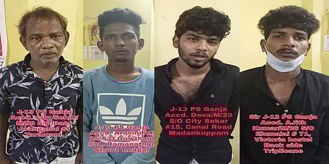 சென்னை: கஞ்சா விற்ற தந்தை மகன் உட்பட நால்வர் கைது... 16.5 கிலோ கஞ்சா பறிமுதல்...