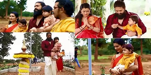 மகனின் பெயர் வைபவ நிகழ்ச்சி.. வீடியோ வெளியிட்ட கேஜிஎப் யஷ்..!