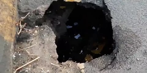 தாம்பரம் பாலத்தில் 5 அடி ஆழப் பள்ளம் - உடனே சீர்செய்ய மக்கள் கோரிக்கை