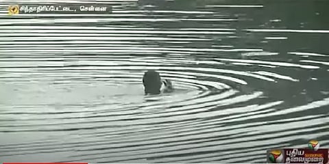 மதுபோதையில் கூவத்தில் குதித்து நீச்சல் விளையாட்டு காட்டிய இளைஞர்.. கடுப்பான போலீஸ்!