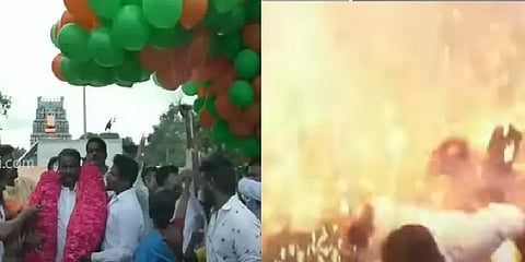 பிரதமர் மோடியின் பிறந்தநாள் விழா: வெடித்து சிதறிய கேஸ் பலூன்கள் - வீடியோ..!