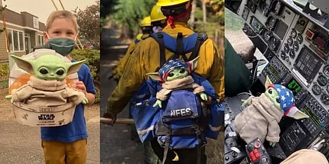 சிறுவனின் அன்பு பரிசு.. எங்கு சென்றாலும் தீயணைப்பு வீரர்களுடன் பயணிக்கும் பொம்மை.!