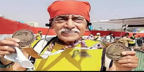 கொரோனாவை வீழ்த்தி மாரத்தான் போட்டியில் பதக்கம் வென்ற முதியவர்!