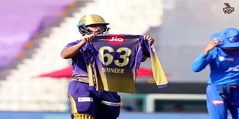 நிதிஷ் ரானா ஜெர்சியில் காட்டிய பெயர் யாருடையது ? உருக்கமான பின்னணி!