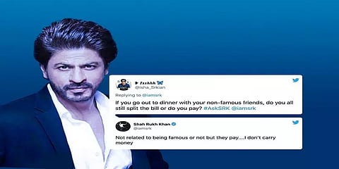 நண்பர்களுடன் டின்னருக்கு சென்றால் நான் பணம் கொண்டு போவதேயில்லை - ஷாருக்கான்