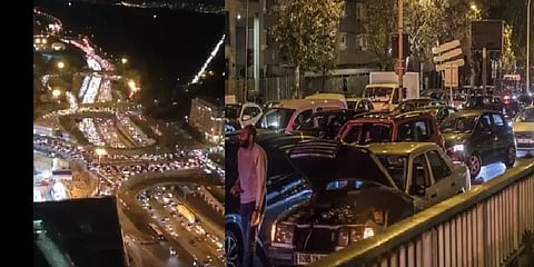 அப்பப்பா..! கொடூர ட்ராஃபிக்..! சொந்த ஊருக்கு கிளம்பிய மக்களால் திக்குமுக்காடிய பாரிஸ்..!