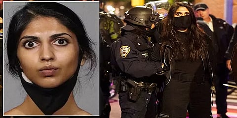 தேர்தல் போராட்டத்தில் காவல் அதிகாரியின் முகத்தில் துப்பிய பெண்- வீடியோ