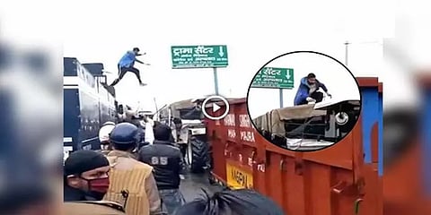 ஹரியானா: விவசாயிகள் மீது தண்ணீர்பீய்ச்சியடிப்பதை தடுத்த இளைஞர் மீது கொலைமுயற்சி வழக்கு