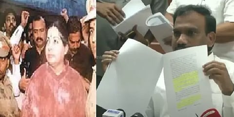 2ஜி Vs ஜெ. வழக்கு தீர்ப்புகள்: 'எது உண்மை, எது பொய்?' - ஆ.ராசா நகல்களுடன் ஆவேசம்!