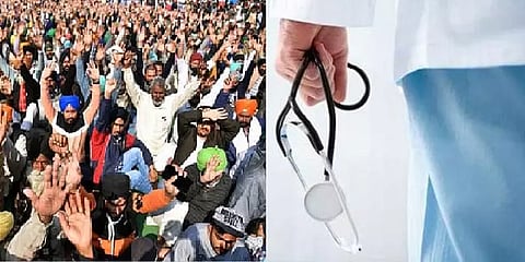 26வது நாளாக தொடரும் விவசாயிகள் போராட்டம்... கைகோத்த மருத்துவர்கள், செவிலியர்கள்!