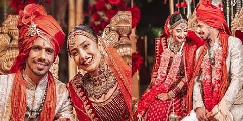 ரசிகர்களின் வாழ்த்து மழையில் சாஹல் - தனஸ்ரீ தம்பதி: திருமண புகைப்படங்கள்!