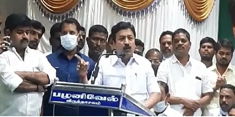 "இரட்டை இலை சின்னத்தை முடக்க சிலர் சதி!" - அமைச்சர் சி.வி.சண்முகம் பரபரப்பு பேச்சு
