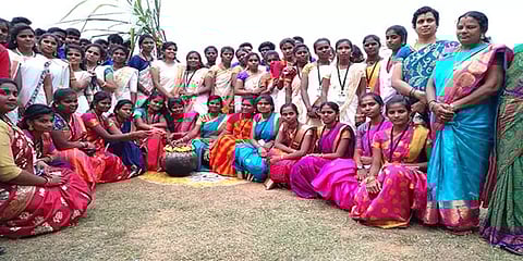 தருமபுரி: சமத்துவ பொங்கலிட்டு ஆடிப்பாடி கொண்டாடிய அரசுக் கல்லூரி மாணவ மாணவிகள்