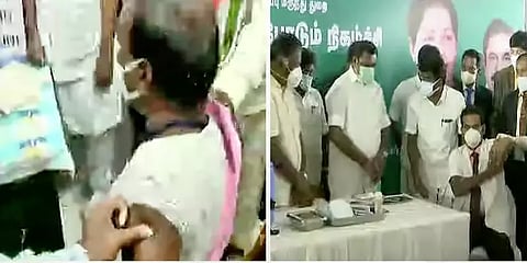 தமிழகத்தில் முதல் தடுப்பூசியை செலுத்திக்கொண்டார் மதுரை மருத்துவர்!