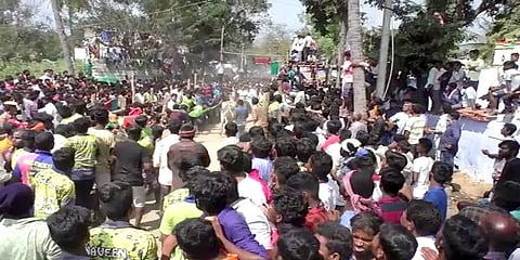 திருப்பத்தூர்: பொங்கல் ஸ்பெஷல்... மக்கள் வெள்ளத்தில் நடைபெற்ற மஞ்சுவிரட்டு