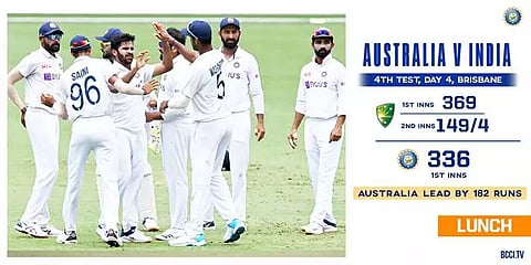 காபா டெஸ்ட் : 4-ம் நாள் உணவு இடைவேளையில் ஆஸ்திரேலியா 182 ரன்கள் முன்னிலை