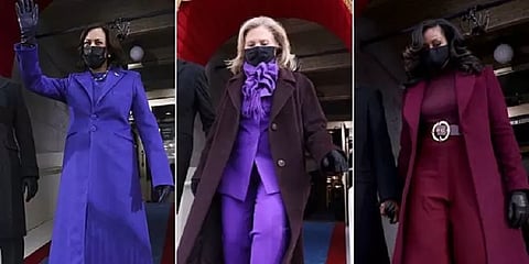 அதிபர் பதவியேற்பு விழாவில் ஊதா நிற ஆடையில் அதிகாரப் பெண்கள் - அமெரிக்க ஊடகங்கள் கருத்து