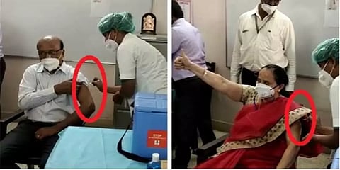 கொரோனா தடுப்பூசி செலுத்திக் கொள்வதுபோல கர்நாடக மருத்துவர்கள் நடித்தார்களா? - உண்மை இதுதான்