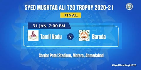 பரோடாவை வெல்லுமா தமிழகம்? இன்று சையத் முஷ்டக் அலி கோப்பை இறுதிப் போட்டி!