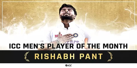 ஜனவரி மாதத்தின் சிறந்த கிரிக்கெட் வீரர் ரிஷப் பன்ட்! ஐசிசி அறிவிப்பு