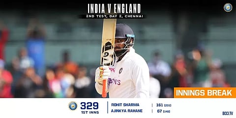 சென்னை டெஸ்ட் போட்டி: இந்தியா 329 ஆல் அவுட்