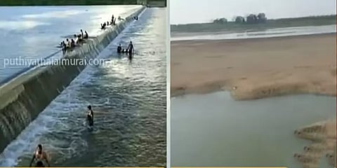 2 மாதங்களுக்கு முன்பு மழைநீர் வழிந்தோடிய செய்யாறு தடுப்பணை... இன்று வறண்ட போன பரிதாபம்!