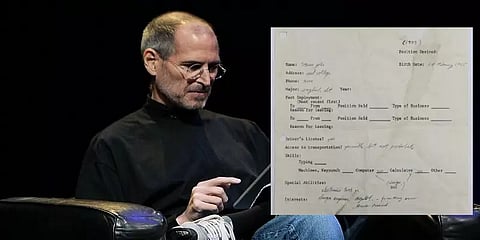 ஏலத்திற்கு வருகிறது வேலை வேண்டி ஸ்டீவ் ஜாப்ஸ் கைப்பட எழுதிய விண்ணப்பம்!