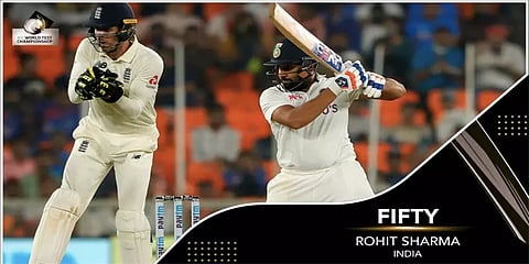 அரை சதம் விளாசிய ரோகித் - கடைசி ஓவரில் விக்கெட்டை பறிகொடுத்த கோலி!