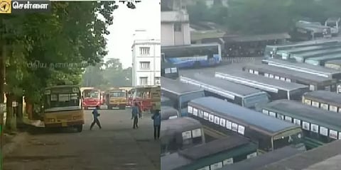 தமிழகத்தில் பேருந்து வேலைநிறுத்தம்: மிகக்குறைவான பேருந்துகள் இயக்கம் -பயணிகள் அவதி