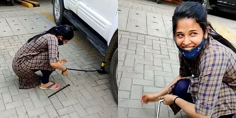 ''கார் டயர் பஞ்சர்.. அதான் மாத்துறேன்'' - மாஸ் காட்டிய மைசூர் மாவட்ட ஆட்சியர்!