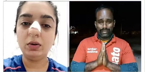 சொமாட்டோ டெலிவரி பாய் தாக்கியதாக வீடியோ வெளியிட்ட பெண் மீது வழக்குப்பதிவு!