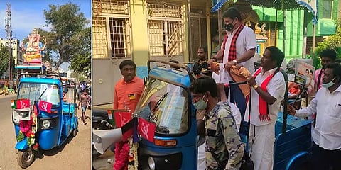 மதுரையில் கவனம் ஈர்த்த திமுக வேட்பாளரின் 'சிறப்பு' ஆட்டோ பிரசாரம்!