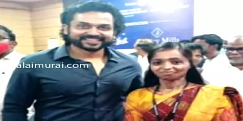 'அகரம்' அறக்கட்டளையால் உயர்ந்த பெண்ணைக் கண்டு நெகிழ்ந்த நடிகர் கார்த்தி!