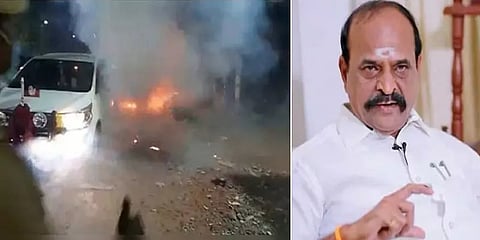 கடம்பூர் ராஜூ கார் அருகே பட்டாசு வெடித்த விவகாரம் - அமமுக நிர்வாகிகள் 2 பேர் வழக்குப்பதிவு