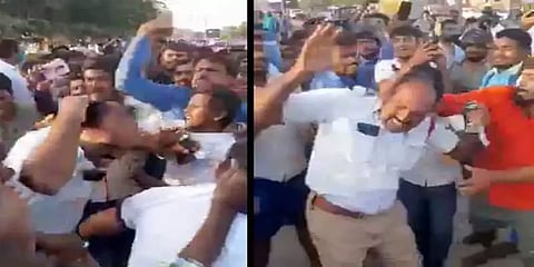 மைசூர்: பைக்கில் சென்றவர் மரணம்; போக்குவரத்து காவலருக்கு தர்ம அடி கொடுத்த மக்கள்