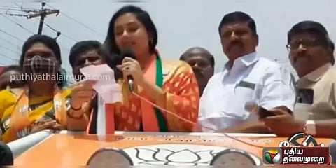 கூலிங் கிளாசை கழற்றிய சரத்குமார்; அண்ணாமலைக்கு வாக்கு சேகரித்த நமீதா: பரப்புரை சுவாரஸ்யம்