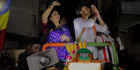 நமீதா பரப்புரையின் போது 'தாமரை மலராது' என கோஷமிட்ட நபரை சரமாரியாக தாக்கிய பாஜகவினர்