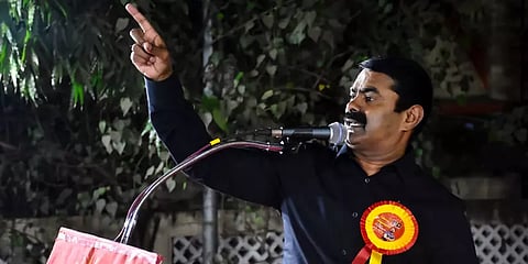 ''வாக்காளப் பெருமக்களே உதய சூரியன் சின்னத்தில்..” வாய்த் தவறி பின் சுதாரித்த சீமான்