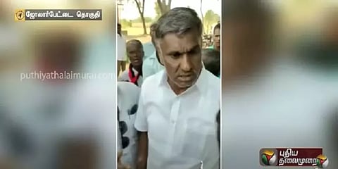 அமைச்சர் கே.சி.வீரமணிக்கும் திமுகவினருக்கும் இடையே வாக்குவாதம் - வீடியோ