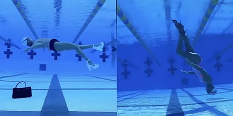 வைரல் வீடியோ: நீருக்கடியில் ஜிம்னாஸ்டிக்ஸ் செய்யும் நீச்சல் வீராங்கனை!