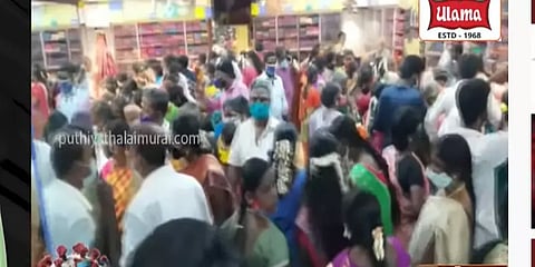 சுபமுகூர்த்த நாளையொட்டி பட்டுப்புடவை எடுக்க காஞ்சிபுரத்தில் குவிந்த கூட்டம்!