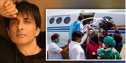 விமான ஆம்புலன்ஸ் மூலம் கொரோனா நோயாளிக்கு கரம் கொடுத்த சோனு சூட்!