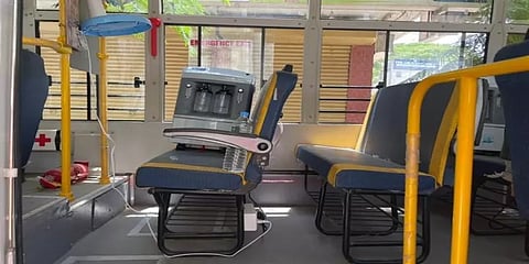 திருப்பூரில் ஆக்சிஜன் பேருந்து வசதி: படுக்கைக்கு காத்திருக்கும் நேரத்தில் ஆக்சிஜன்!