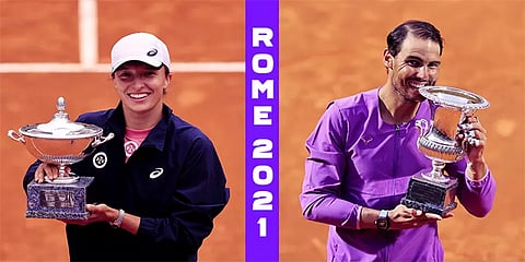 இத்தாலியன் ஓபன்: மகளிர் பிரிவில் இகா ஸ்வியாடெக், ஆடவர் பிரிவில் ரபேல் நடால் சாம்பியன்