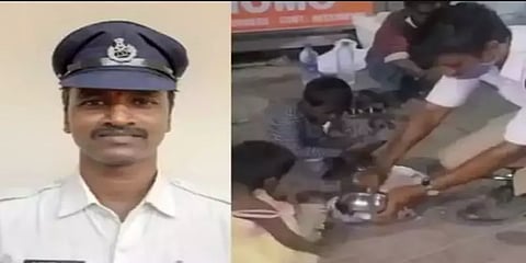 பசியால் தவித்த சாலையோர குழந்தைகள்: போக்குவரத்து காவலரிடம் வெளிப்பட்ட தாய் உள்ளம் - வீடியோ