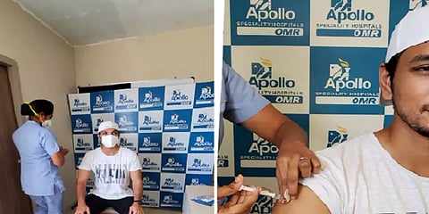 கொரோனா தடுப்பூசி செலுத்திக்கொண்டார் நடிகர் கெளதம் கார்த்திக்