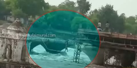 ம.பி: வெள்ளத்தில் சிக்கியவர்கள் கையிறு மூலம் பத்திரமாக மீட்பு