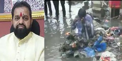 சாக்கடைகளில் அடைப்பு: டெண்டர் எடுத்த ஒப்பந்ததாரர் மீது குப்பைகளை கொட்டவைத்த எம்.எல்.ஏ