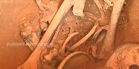 அகழாய்வு பணி: மணலூரில் கண்டறியப்பட்ட மனித எலும்புக்கூடு