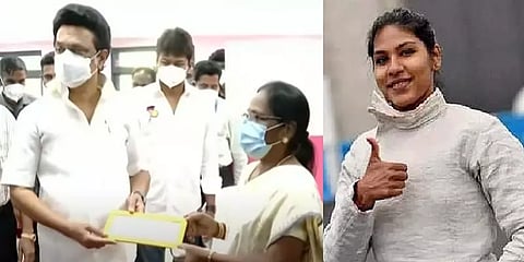 ஒலிம்பிக் போட்டிக்கு தகுதி: வாள்வீச்சு வீராங்கனை பவானி தேவிக்கு ரூ. 5 லட்சம் உதவித் தொகை